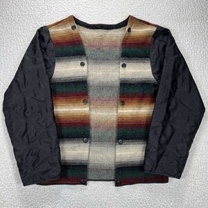 Woolrich Blanket Jacket‎ Size M Made in USA Southwestern Aztec Stripe Wool VTG